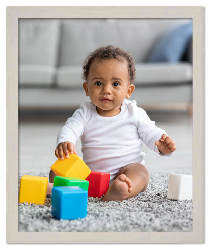 Traditional White Washed Wood Picture Frame