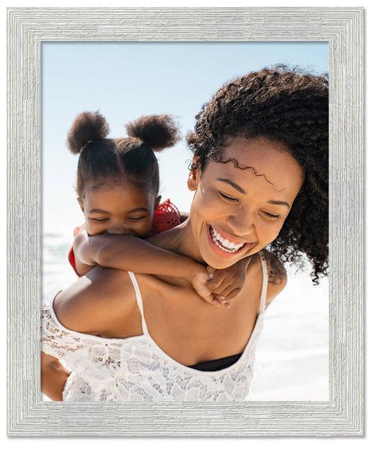 Distressed/Aged White Washed Wood Picture Frame