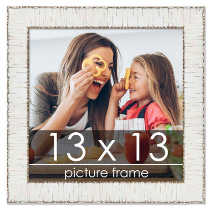 White Rustic Birch Wood Picture Frame