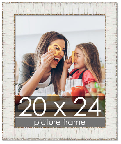 White Rustic Birch Wood Picture Frame