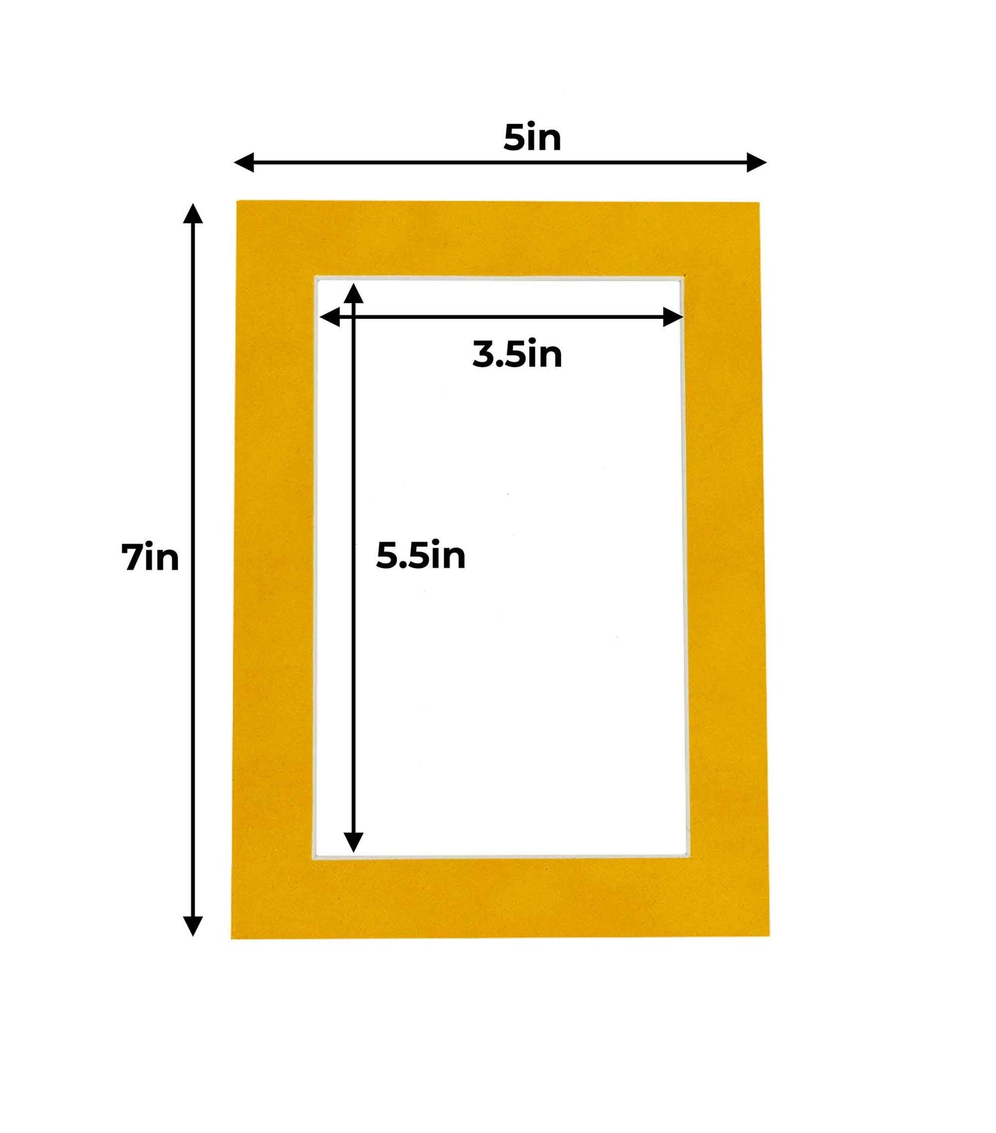 Pack of 10 Bright Yellow Precut Acid-Free Matboard Set with Clear Bags & Backings