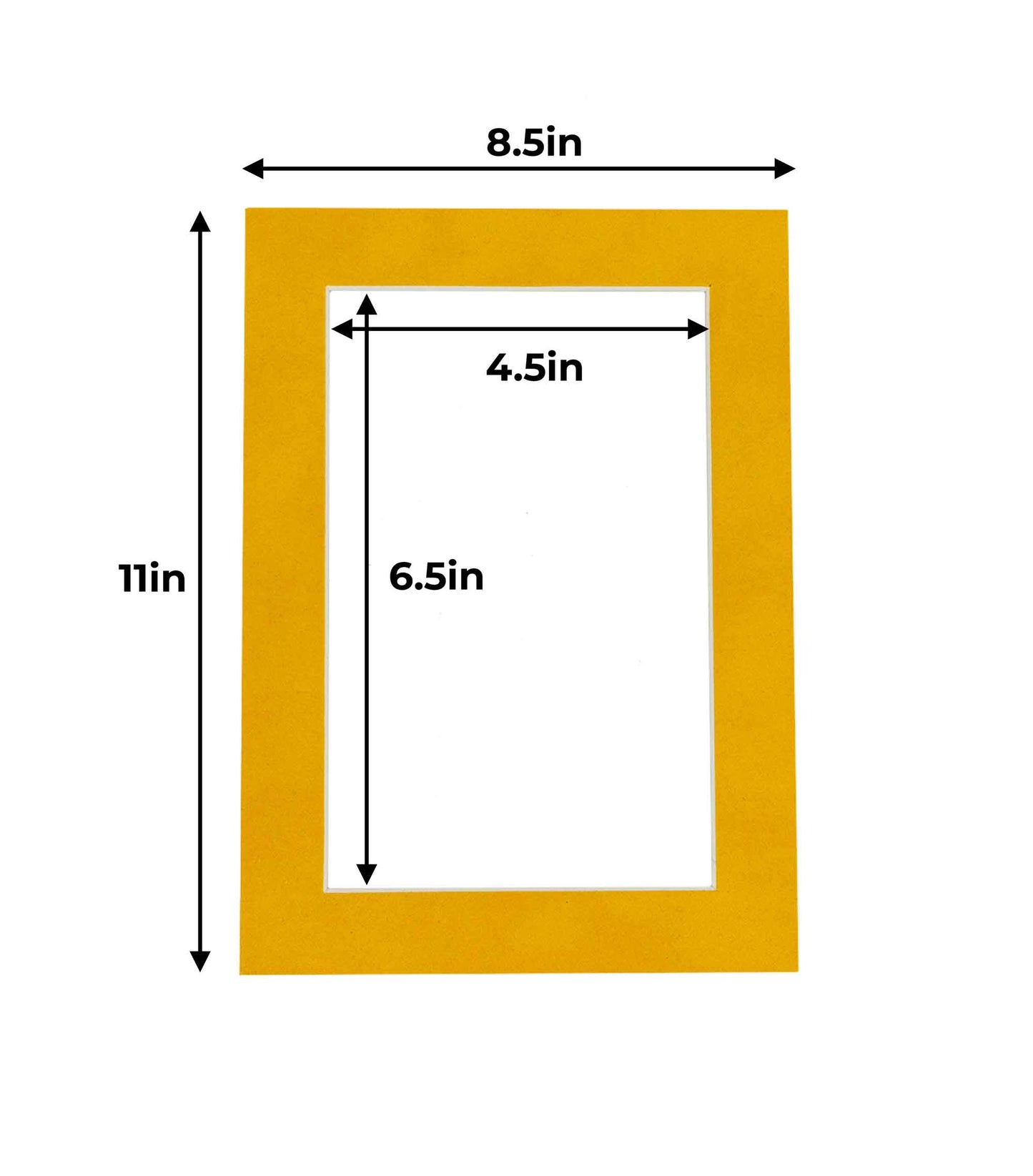 Pack of 25 Bright Yellow Precut Acid-Free Matboards