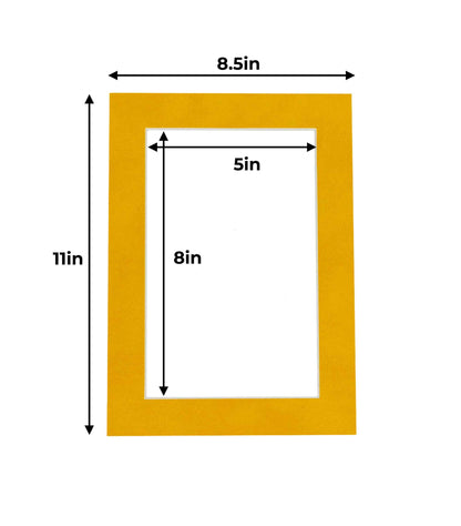 Pack of 25 Bright Yellow Precut Acid-Free Matboards