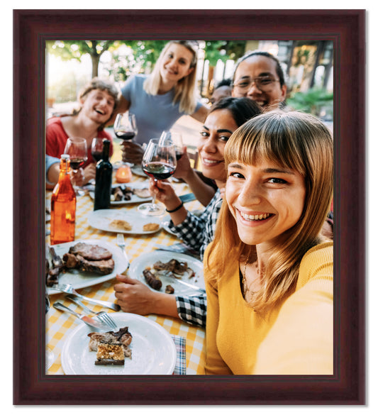 Contemporary Mahogany Wood Picture Frame