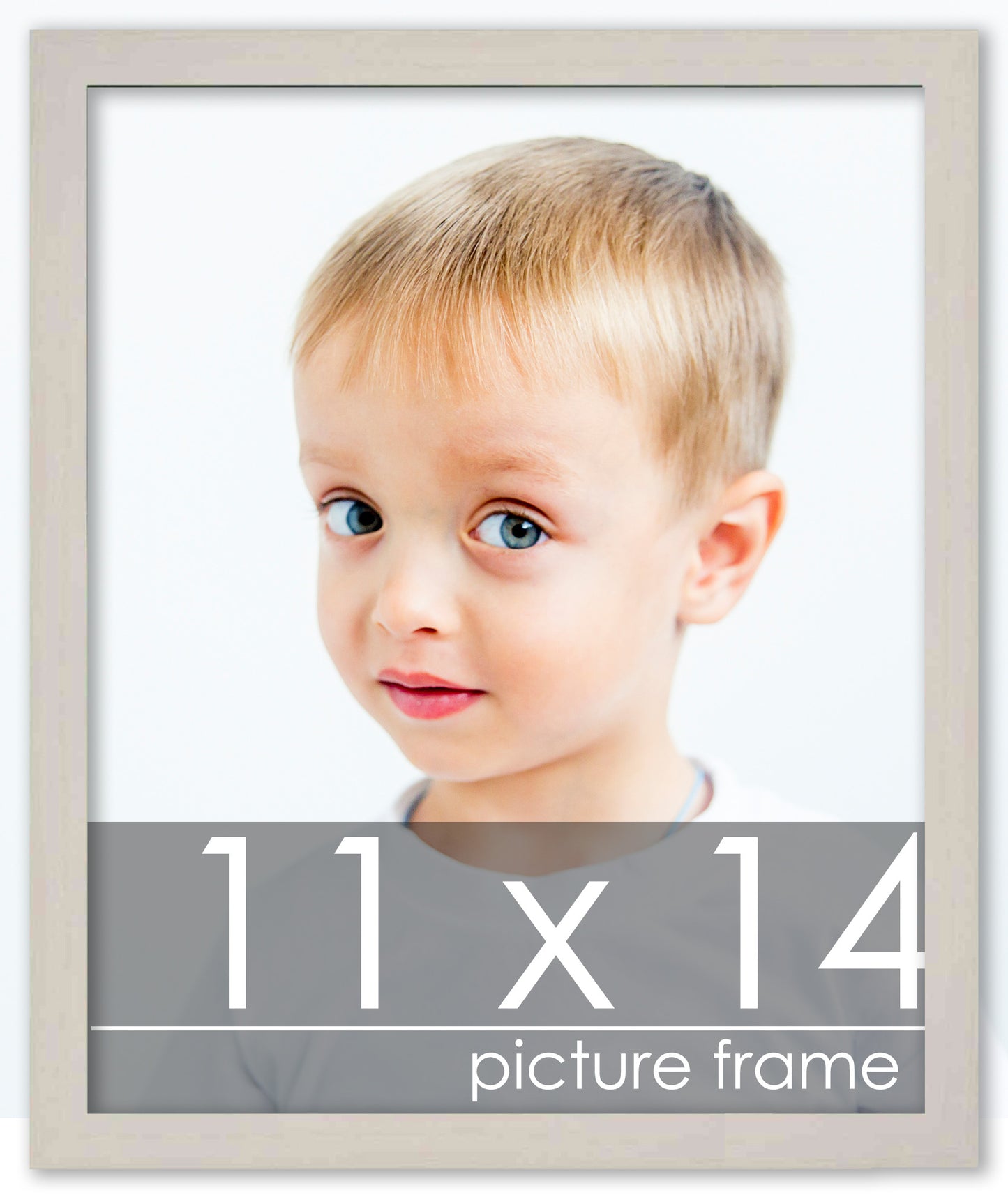 Traditional White Washed Wood Picture Frame