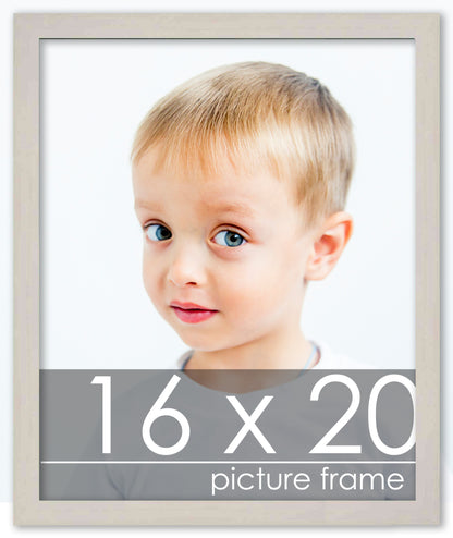 Traditional White Washed Wood Picture Frame