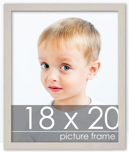 Traditional White Washed Wood Picture Frame