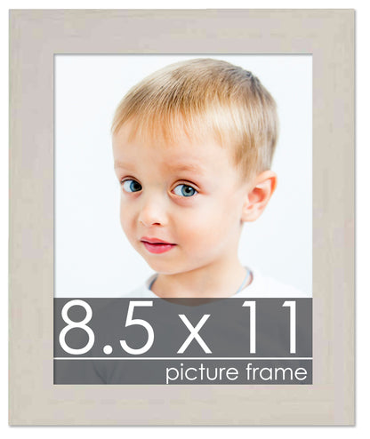 Traditional White Washed Wood Picture Frame