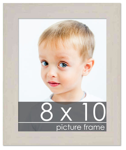 Traditional White Washed Wood Picture Frame