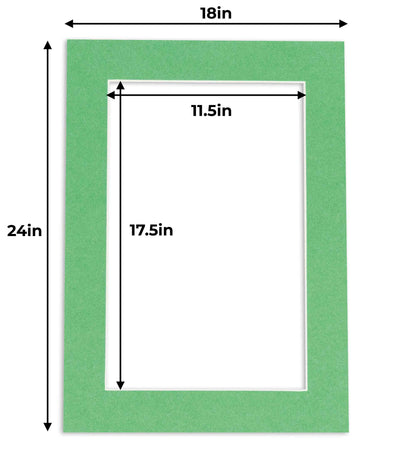 Pack of 25 Turf Green Precut Acid-Free Matboards