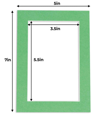 Pack of 25 Turf Green Precut Acid-Free Matboards