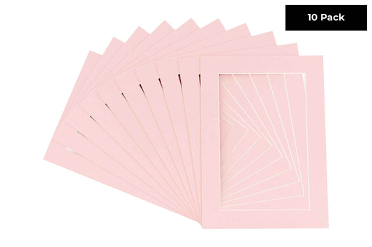 Pack of 10 Pink Precut Acid-Free Matboards