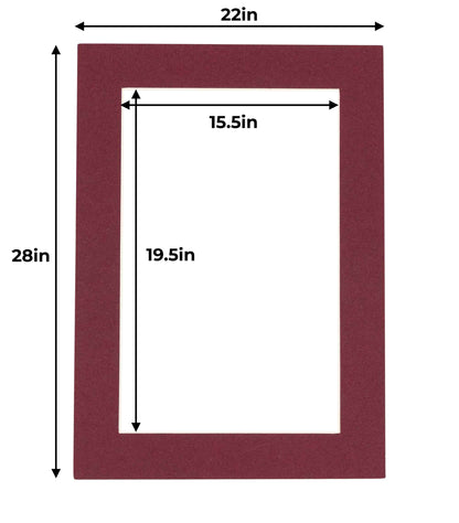 Pack of 25 Maroon Precut Acid-Free Matboards