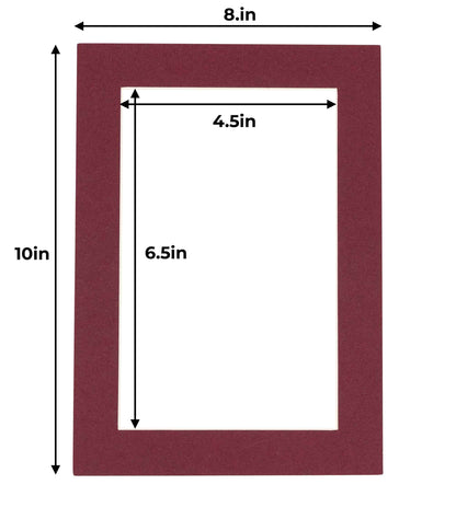 Pack of 25 Maroon Precut Acid-Free Matboards