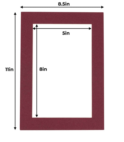 Pack of 25 Maroon Precut Acid-Free Matboards