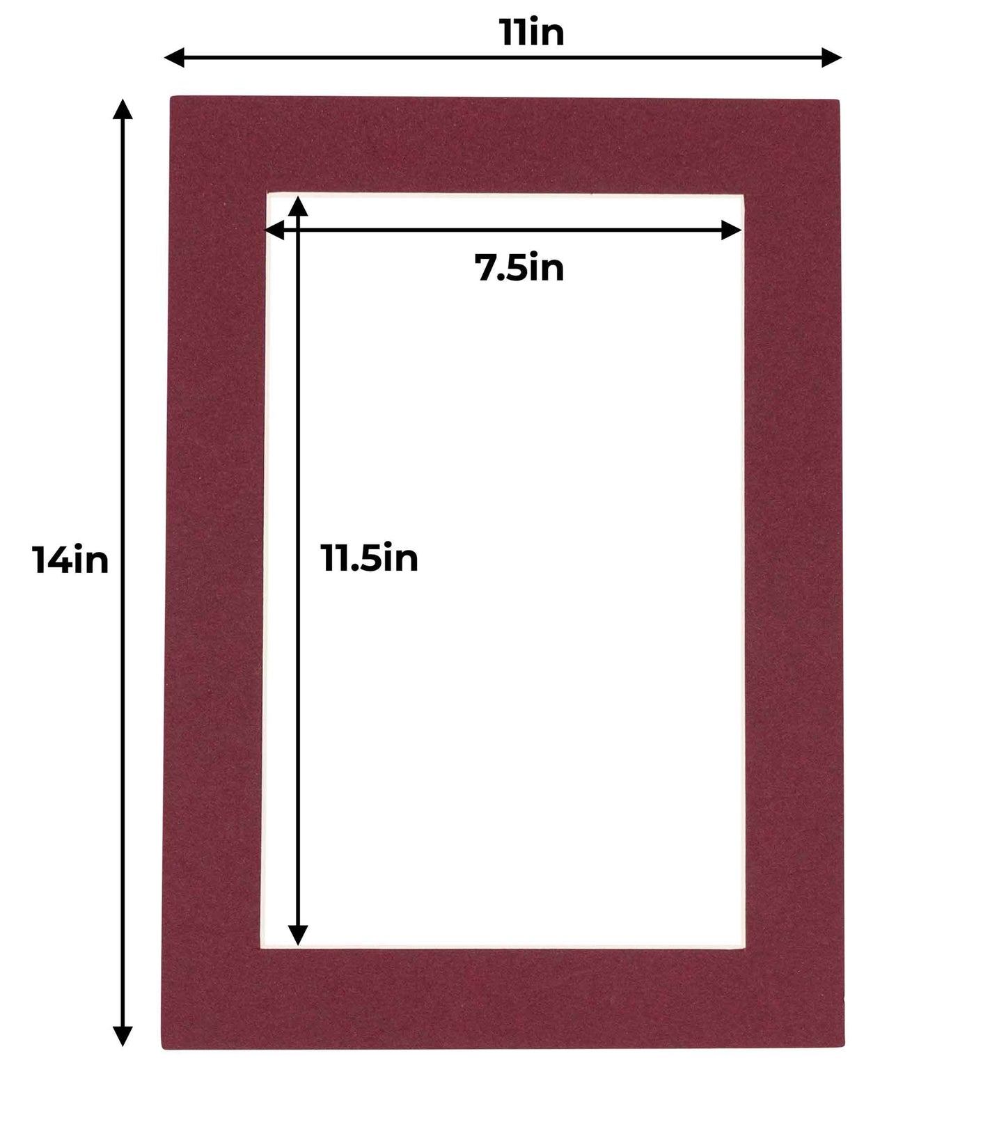 Pack of 10 Maroon Precut Acid-Free Matboard Set with Clear Bags & Backings