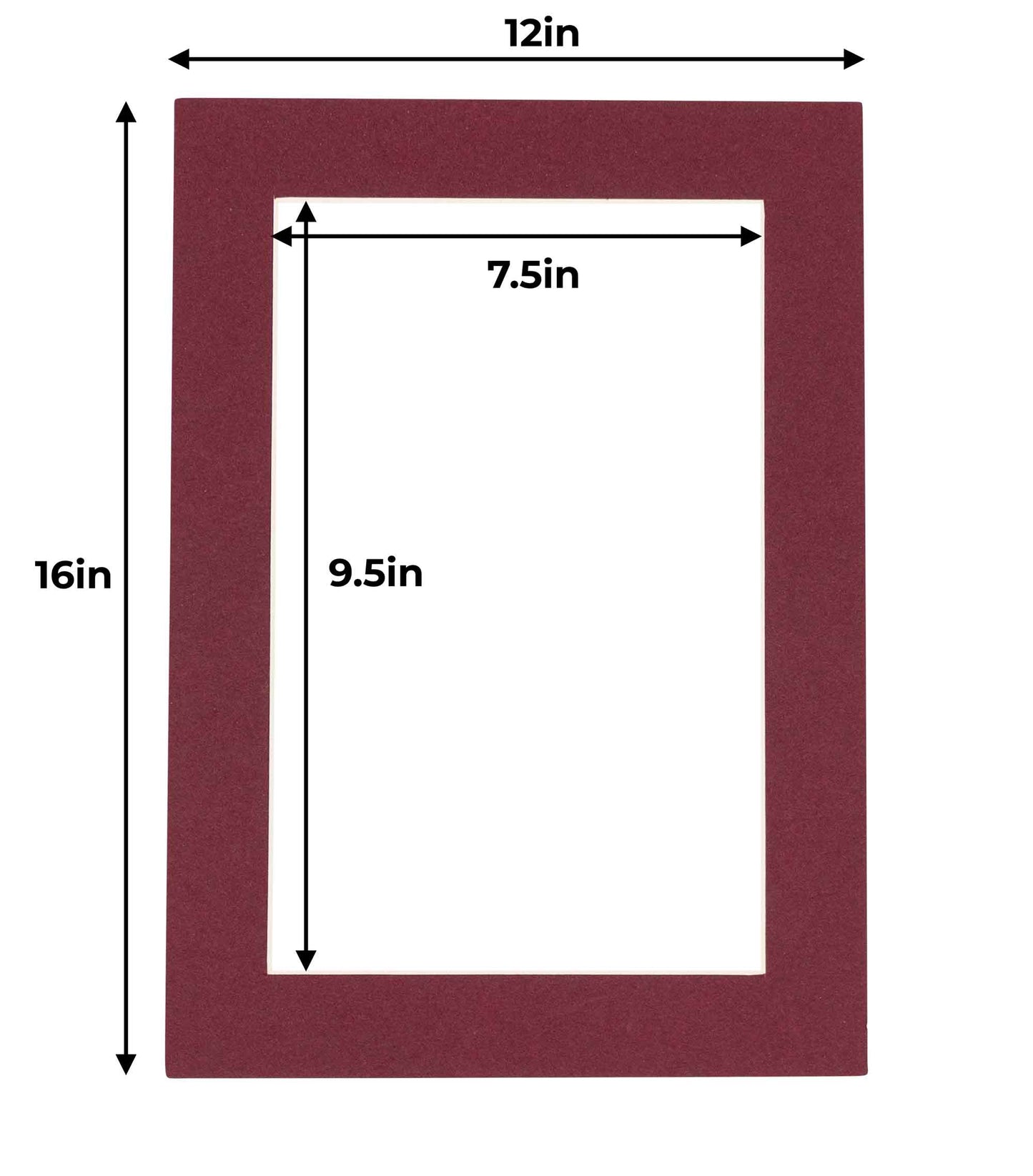 Pack of 10 Maroon Precut Acid-Free Matboard Set with Clear Bags & Backings