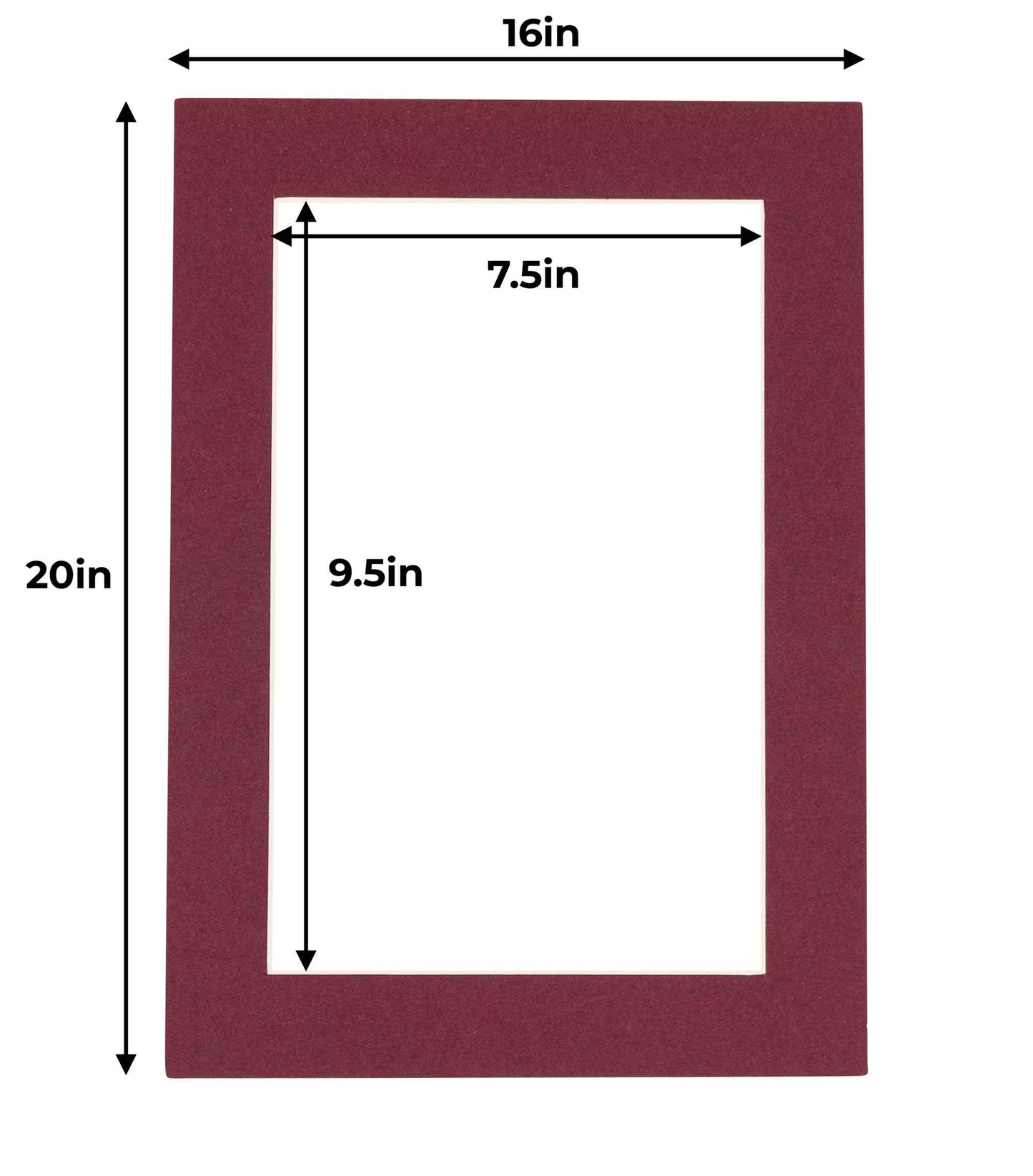 Pack of 10 Maroon Precut Acid-Free Matboard Set with Clear Bags & Backings