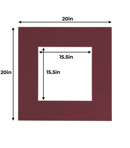 Pack of 10 Maroon Precut Acid-Free Matboard Set with Clear Bags & Backings