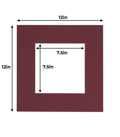 Pack of 10 Maroon Precut Acid-Free Matboard Set with Clear Bags & Backings