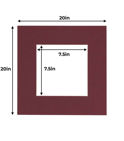 Pack of 10 Maroon Precut Acid-Free Matboard Set with Clear Bags & Backings