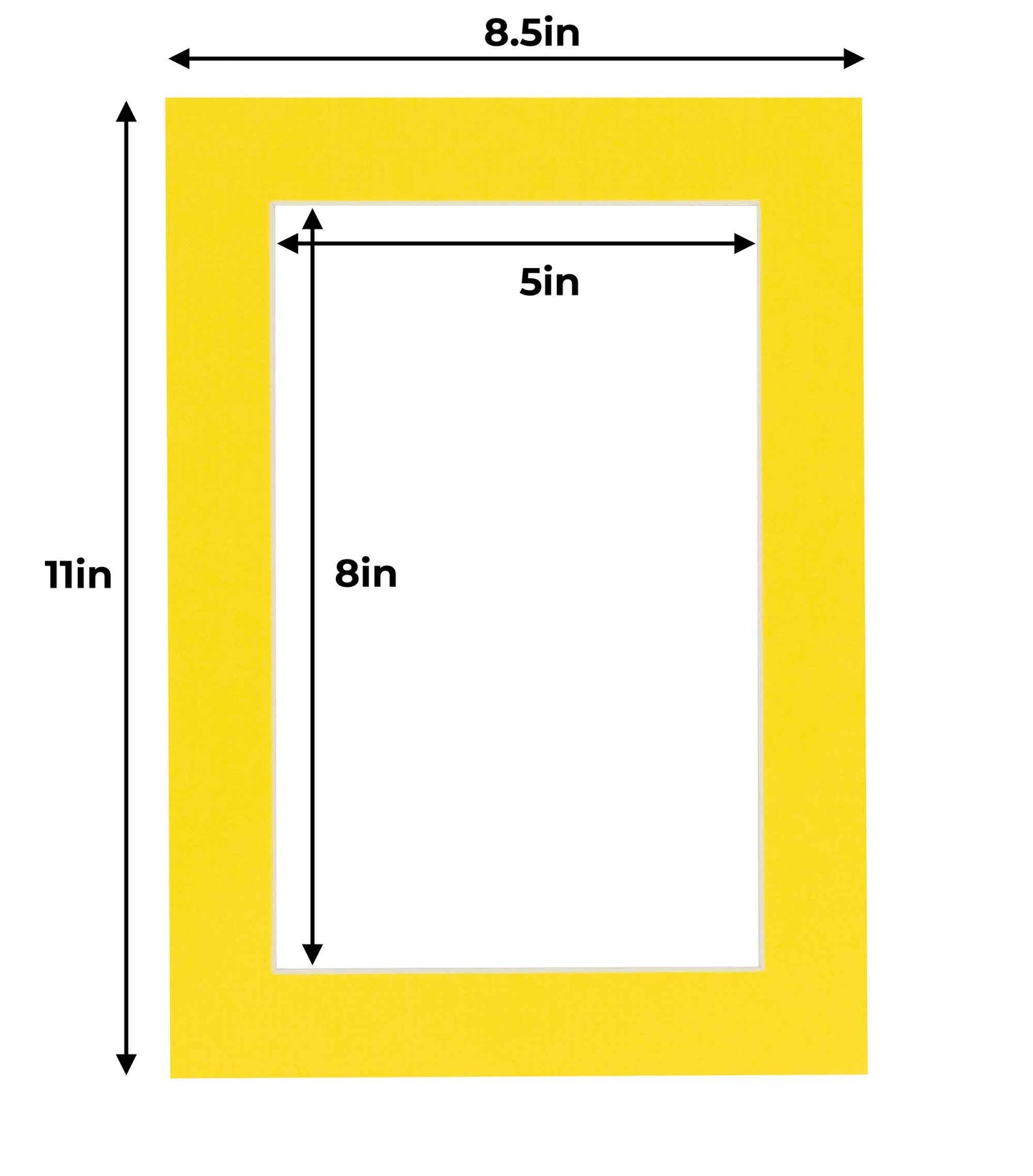 Pack of 25 Yellow Precut Acid-Free Matboards