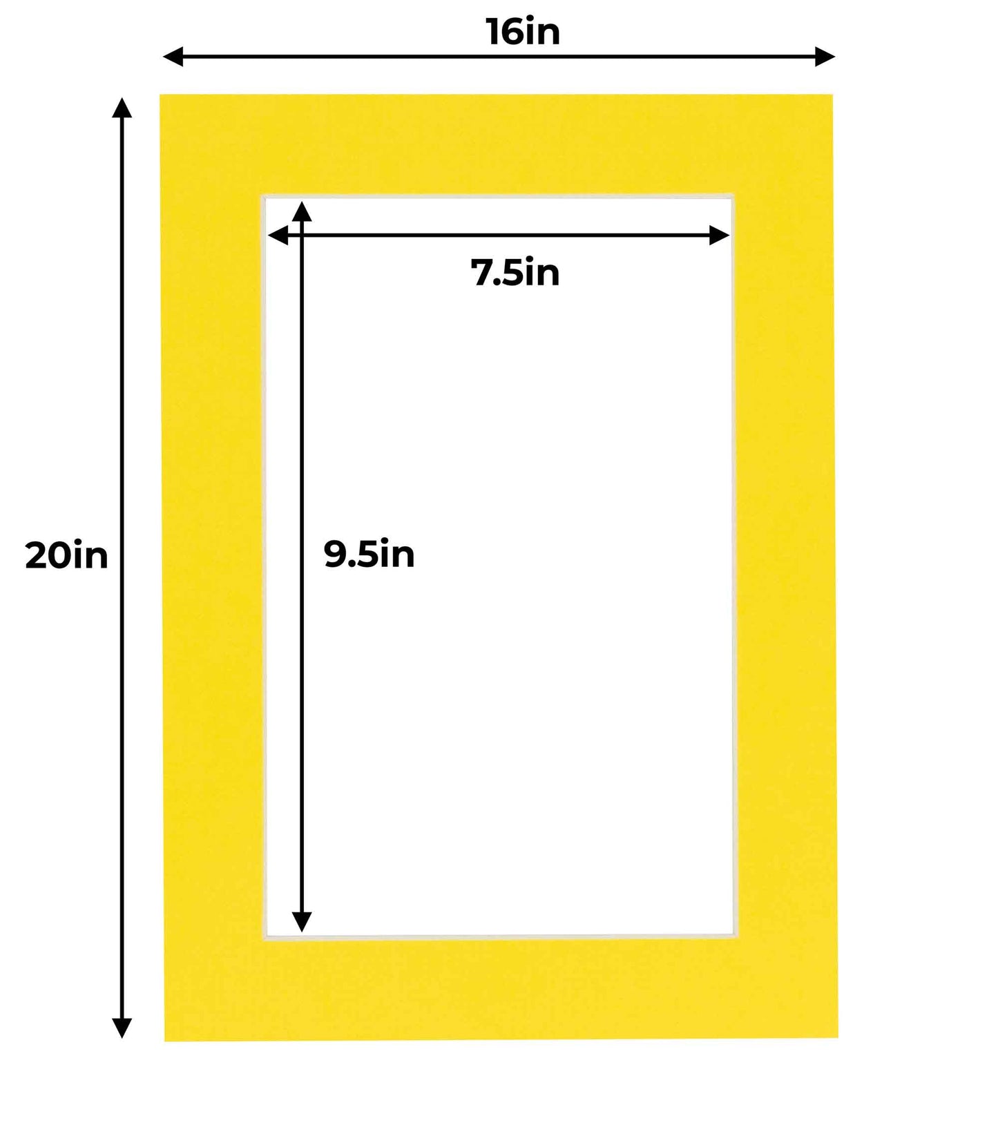 Pack of 25 Yellow Precut Acid-Free Matboard Set with Clear Bags & Backings