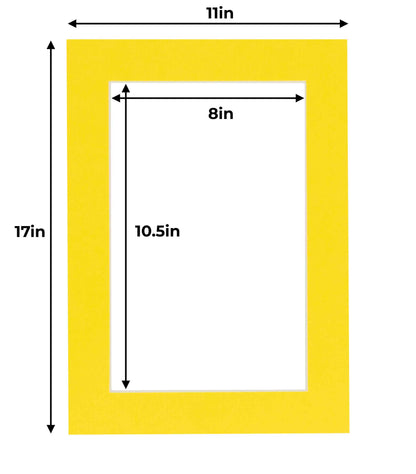 Pack of 25 Yellow Precut Acid-Free Matboards