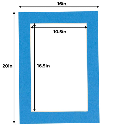 Bay Blue Precut Acid-Free Matboard Set with Clear Bag & Backing