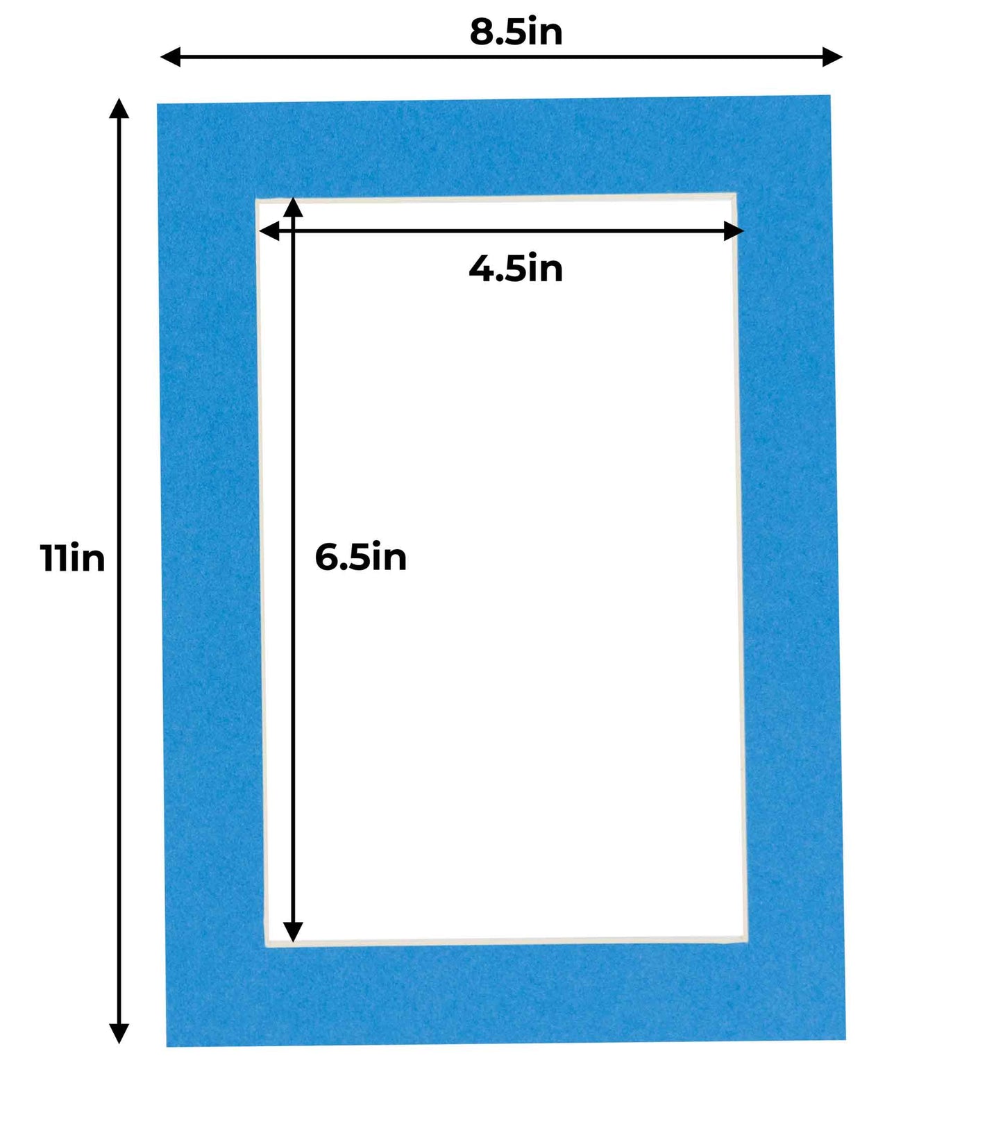 Bay Blue Precut Acid-Free Matboard Set with Clear Bag & Backing