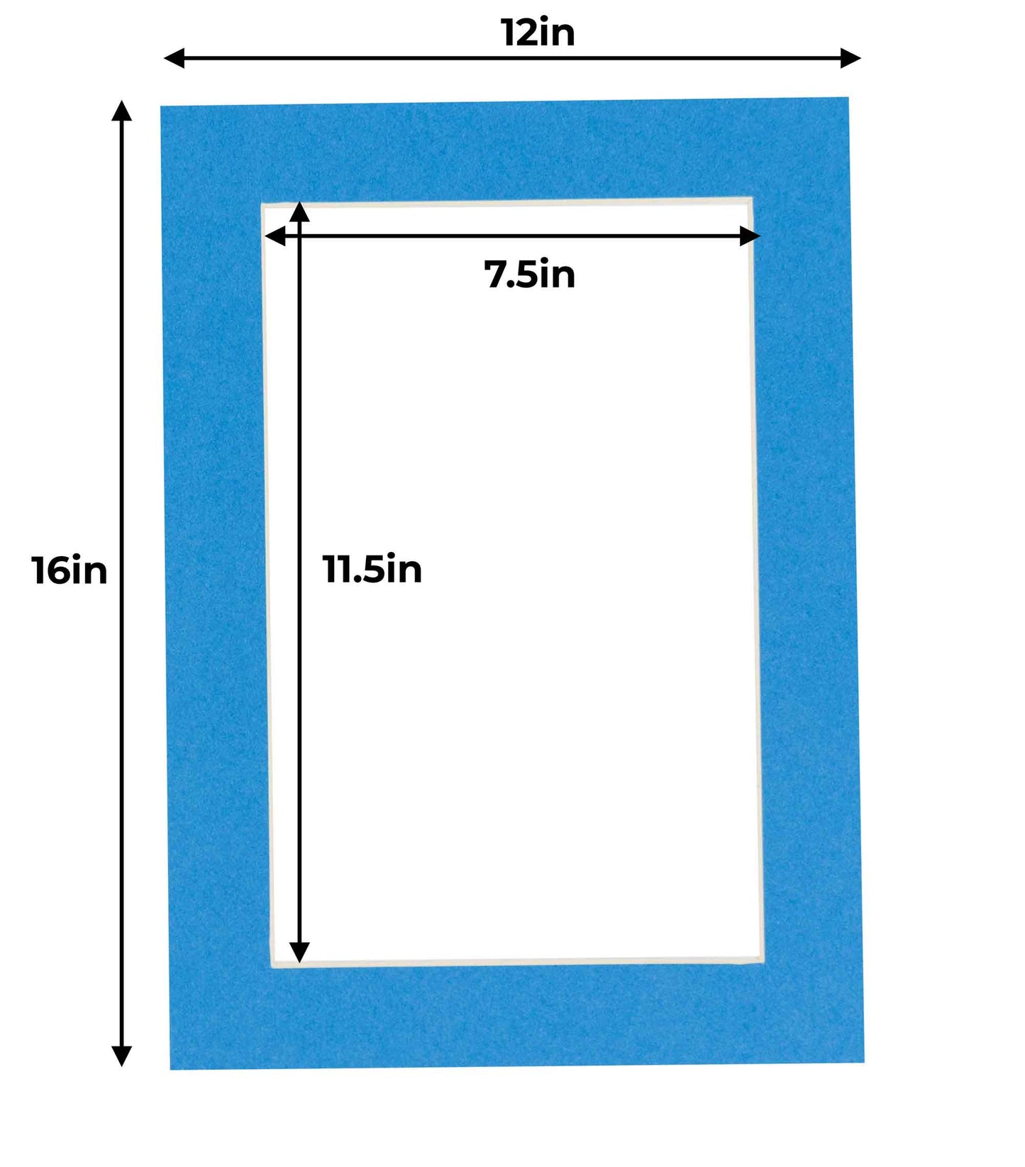 Pack of 10 Bay Blue Precut Acid-Free Matboard Set with Clear Bags & Backings