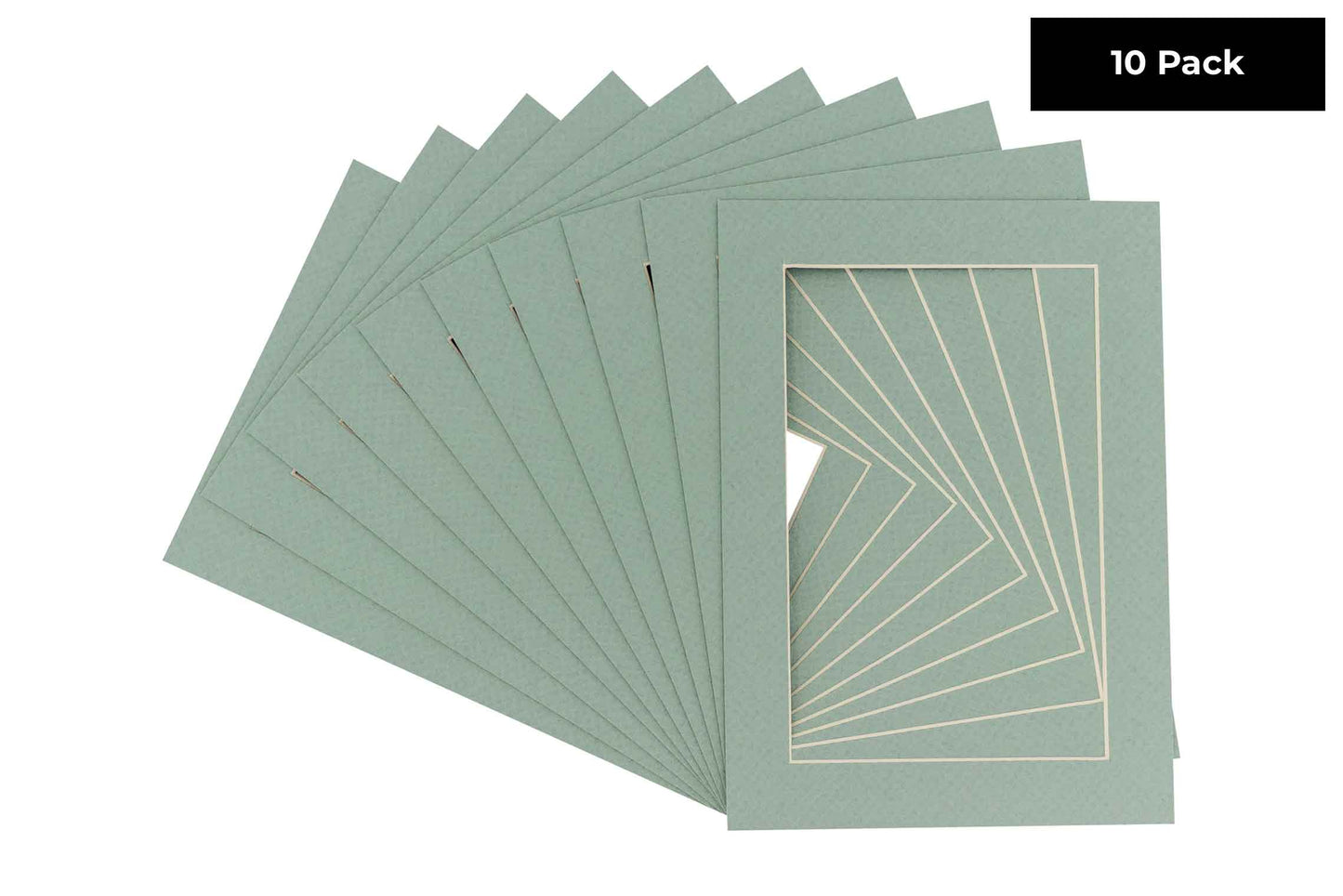 Pack of 10 Seafoam Green Precut Acid-Free Matboards