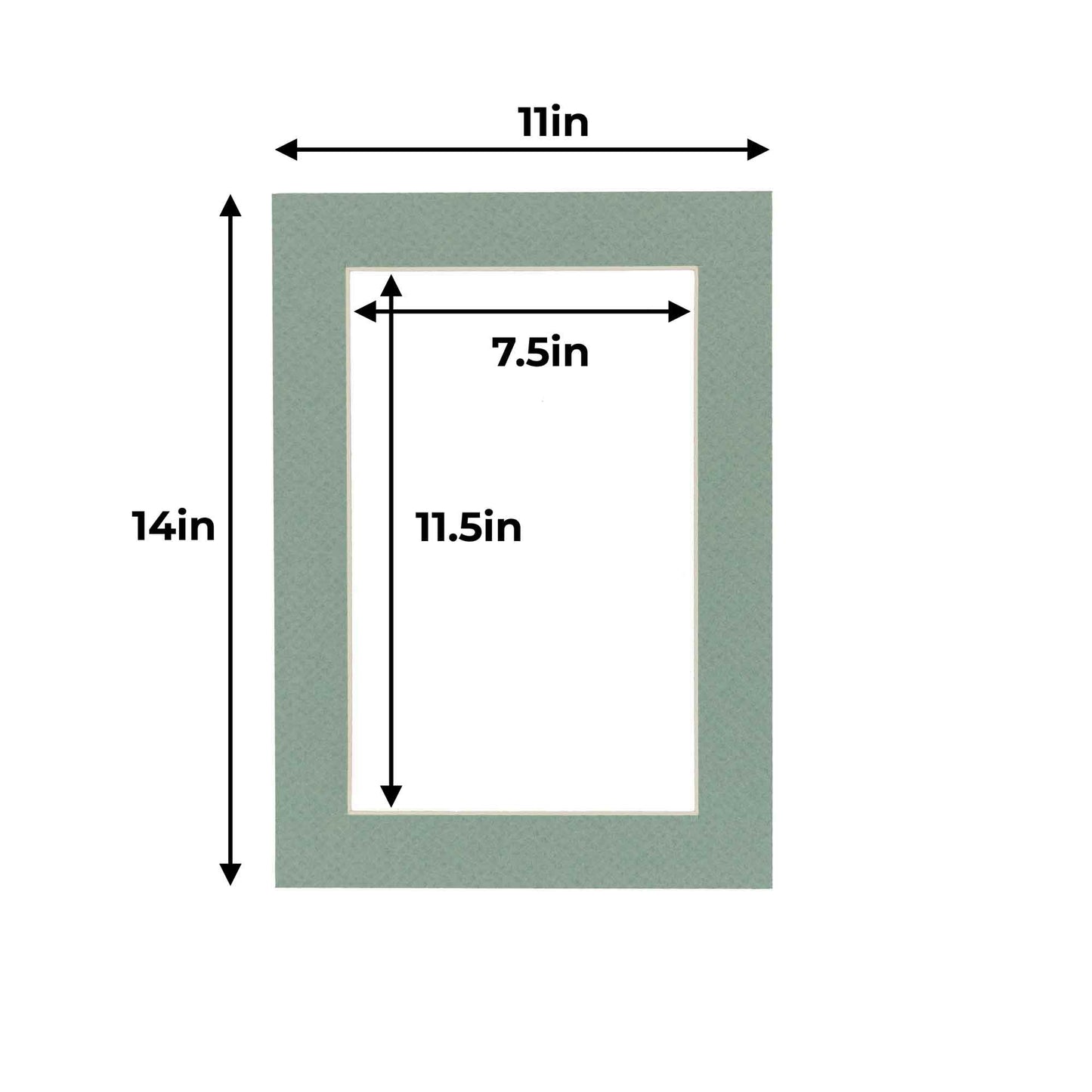 Pack of 10 Seafoam Green Precut Acid-Free Matboard Set with Clear Bags & Backings