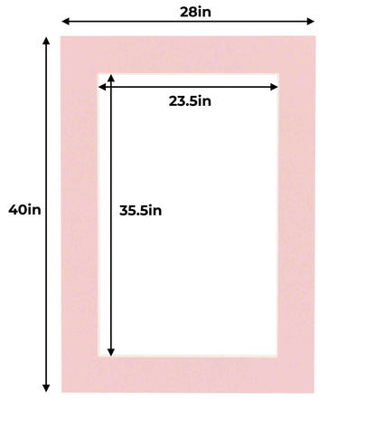 Pink Precut Acid-Free Matboard Set with Clear Bag & Backing