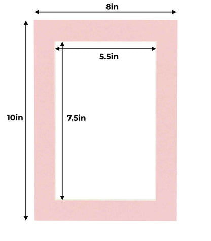 Pink Precut Acid-Free Matboard Set with Clear Bag & Backing