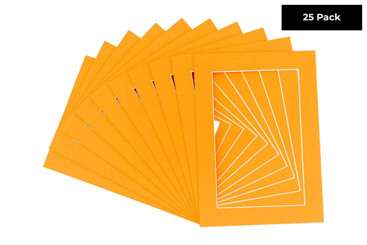 Pack of 25 Orange Precut Acid-Free Matboards