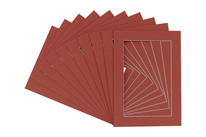 Pack of 25 Brick Red Precut Acid-Free Matboards