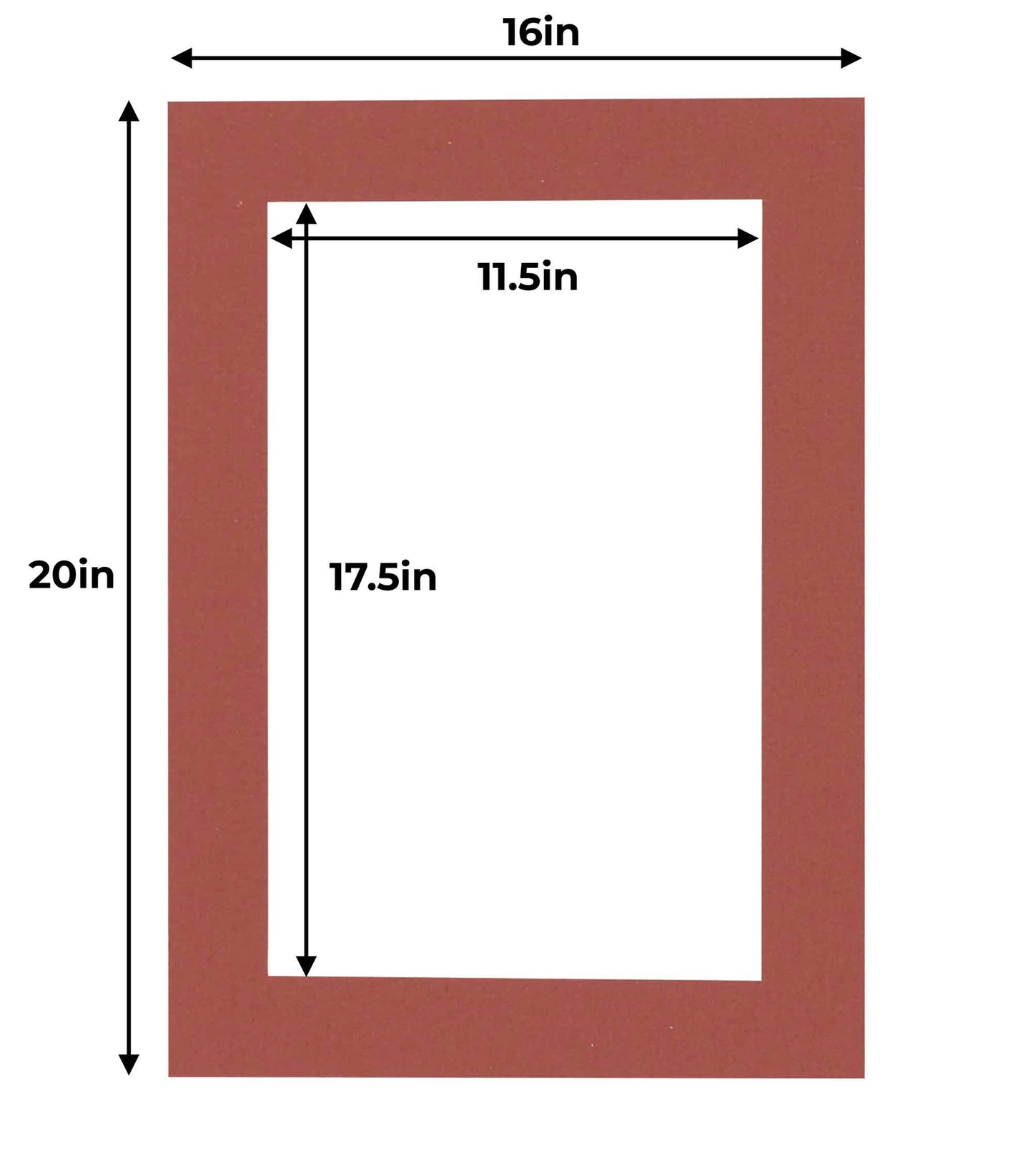 Pack of 25 Brick Red Precut Acid-Free Matboards