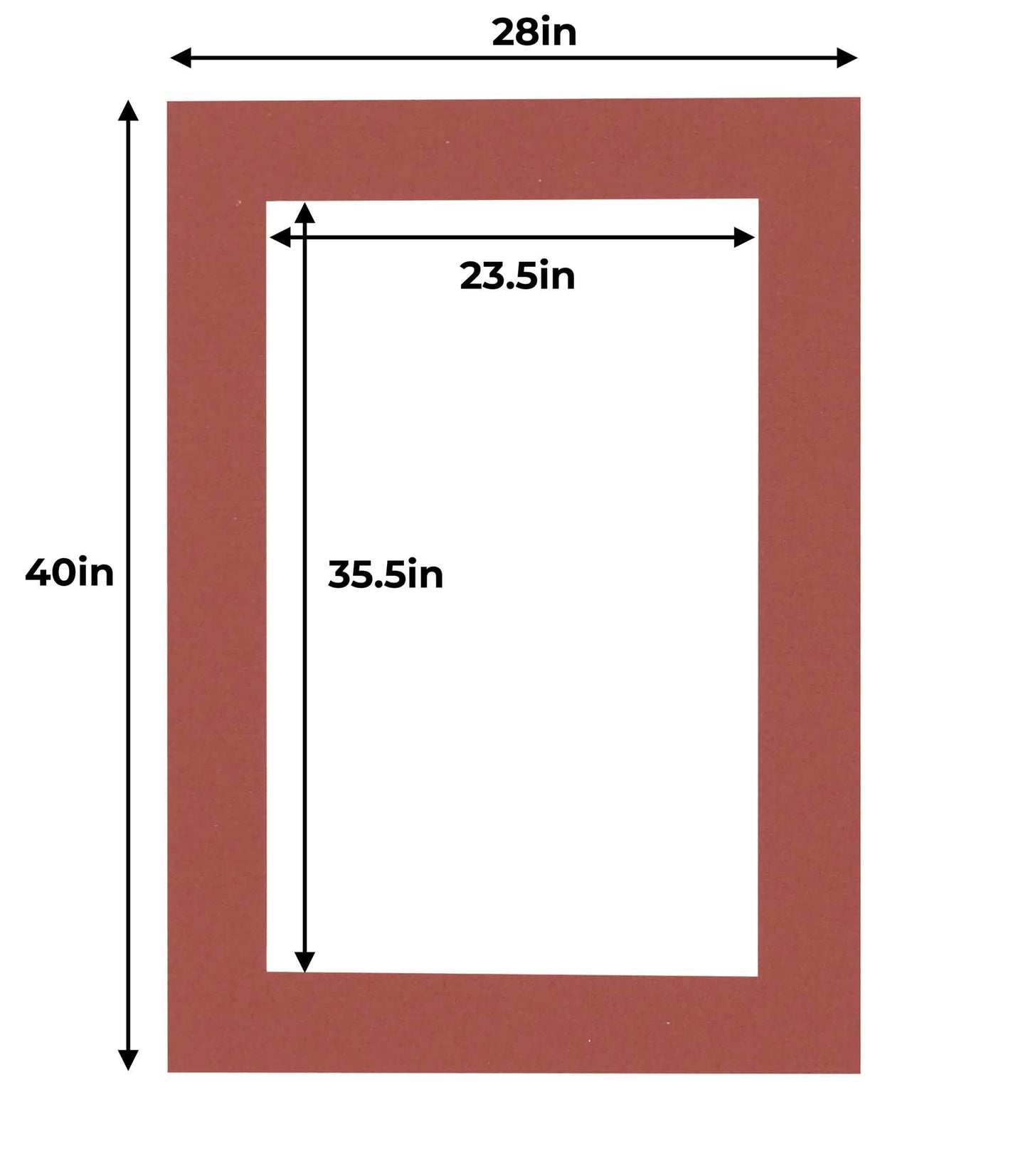 Pack of 25 Brick Red Precut Acid-Free Matboards