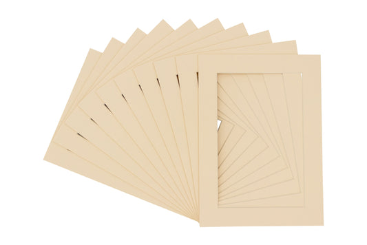 Pack of 10 Cream Precut Acid-Free Matboards