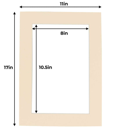 Pack of 10 Cream Precut Acid-Free Matboards