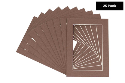 Pack of 25 Chocolate Brown Precut Acid-Free Matboards