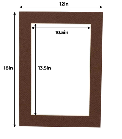 Pack of 25 Chocolate Brown Precut Acid-Free Matboards