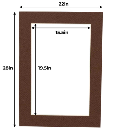 Pack of 25 Chocolate Brown Precut Acid-Free Matboards