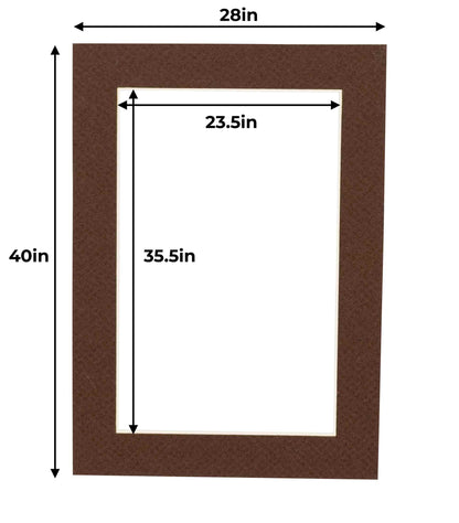 Pack of 10 Chocolate Brown Precut Acid-Free Matboard Set with Clear Bags & Backings