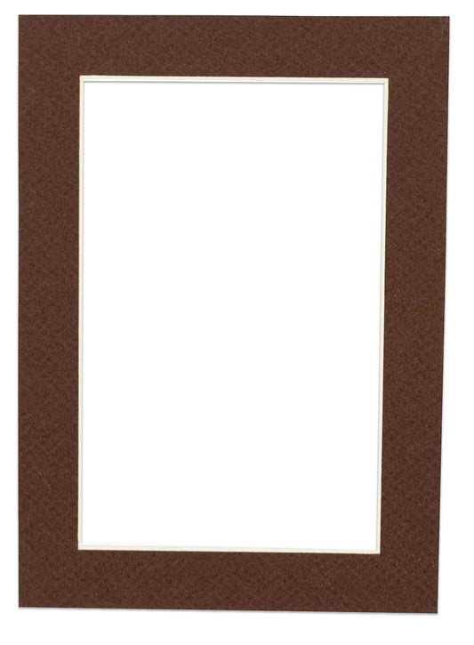 Chocolate Brown Precut Acid-Free Matboard Set with Clear Bag & Backing