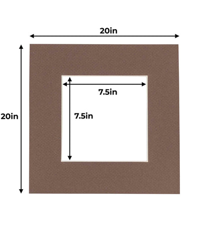 Pack of 10 Chocolate Brown Precut Acid-Free Matboard Set with Clear Bags & Backings