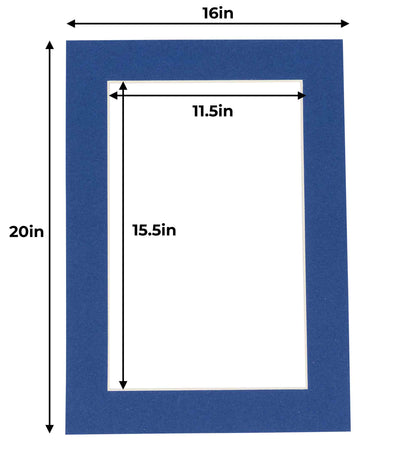 Pack of 10 Bottle Blue Precut Acid-Free Matboards