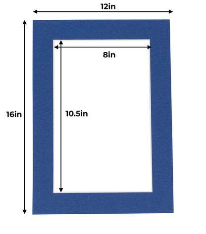 Pack of 10 Bottle Blue Precut Acid-Free Matboards