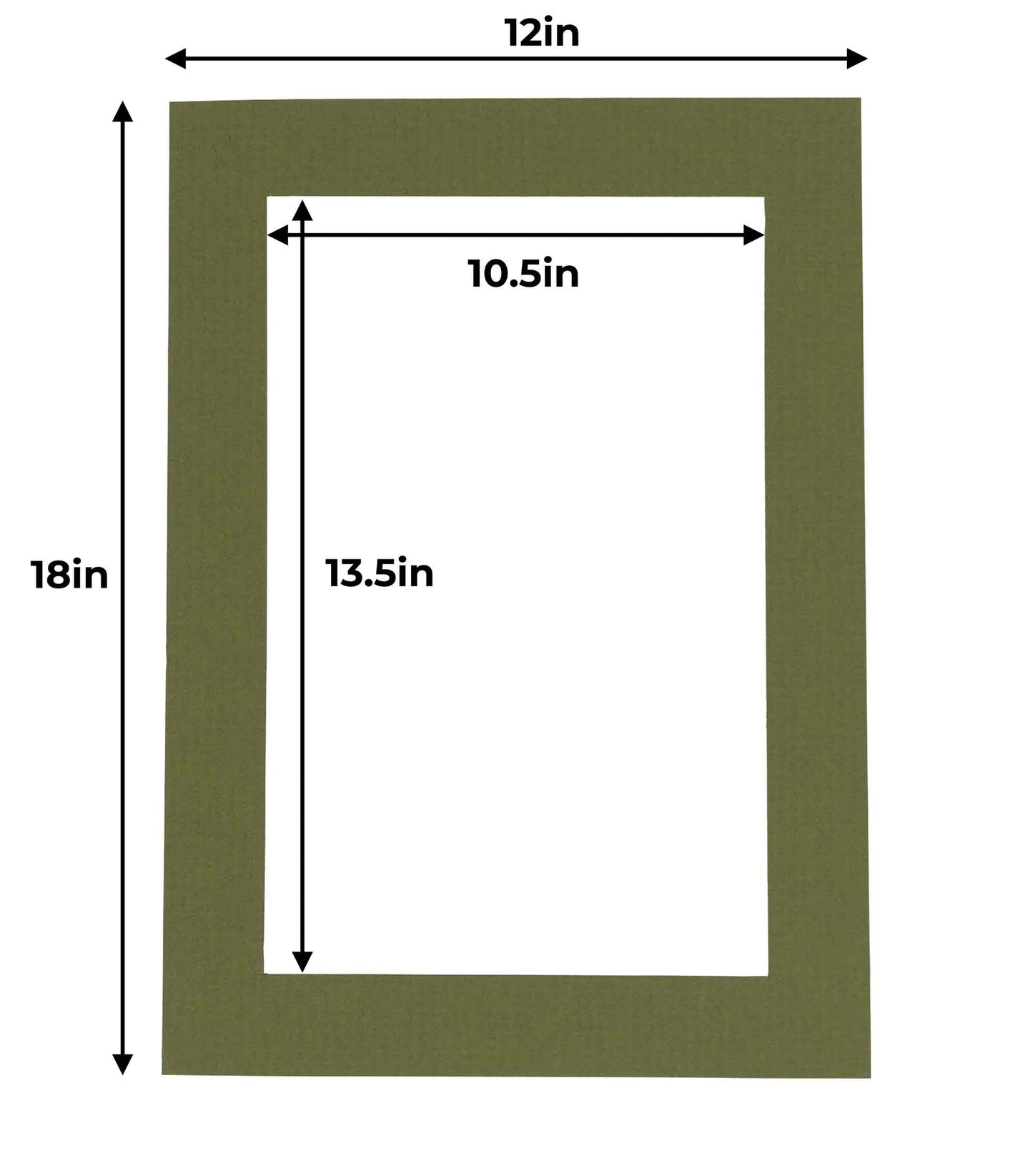 Pack of 10 Dill Green Precut Acid-Free Matboards